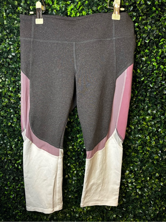 ALO Yoga Pants - Alo Colorblock Athletic Leggings — Charcoal, Mauve & Cream